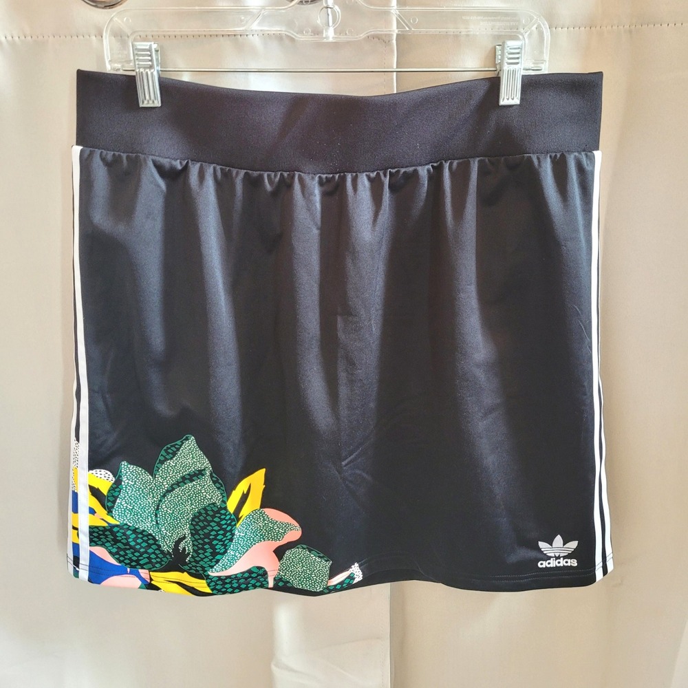 Adidas Womens Skirt XL HER Studio London Floral 3-Stripe Athleisure Retro 21572
